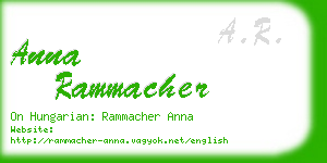 anna rammacher business card